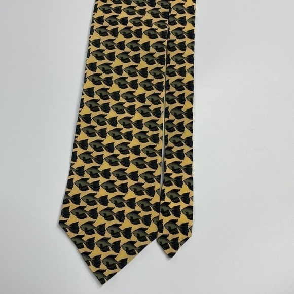 J. Garcia Silk Yellow Fish Tie - Picture 2 of 6
